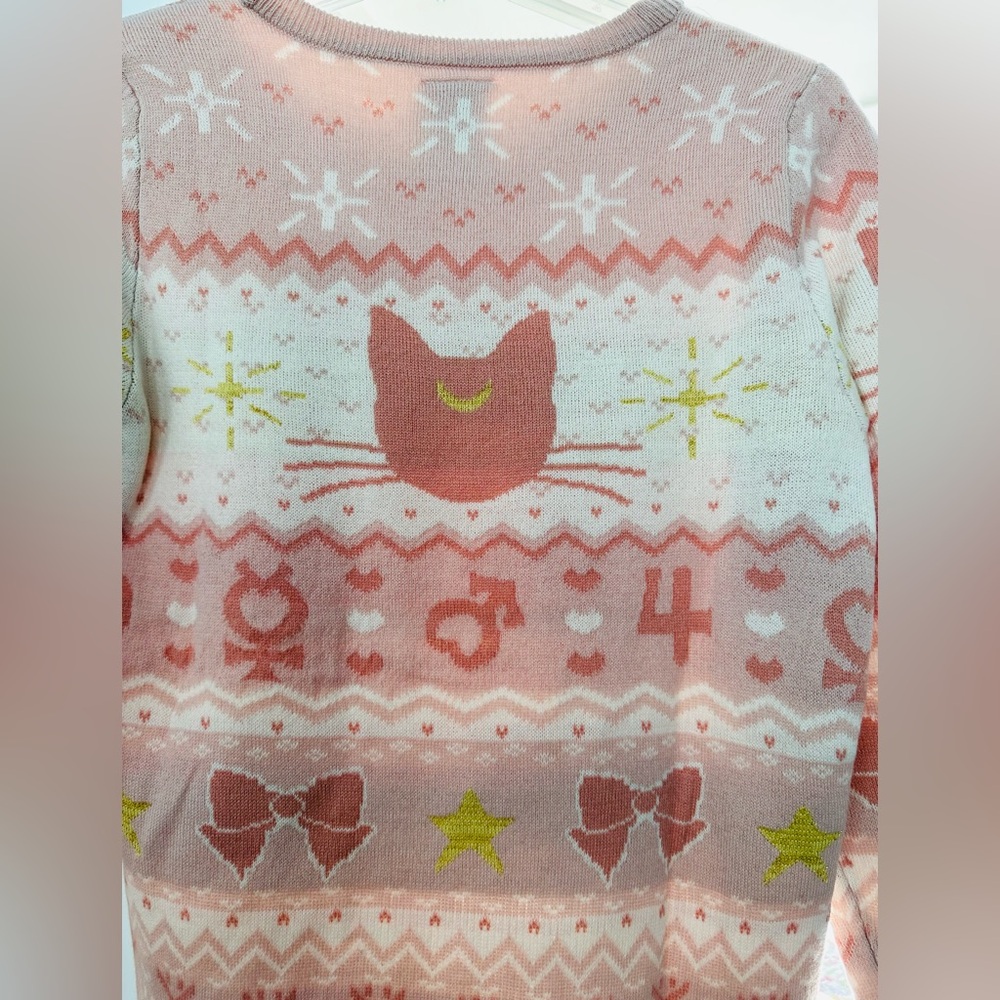Sailor Moon Luna & Sailor Guardian Symbols Sweater, Size S - Picture 5 of 7